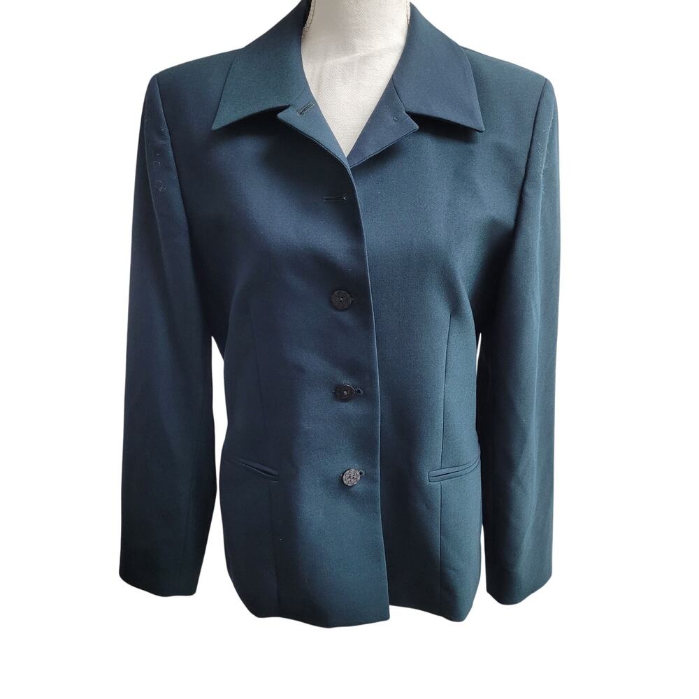 Vintage Pendleton 100% virgin wool blazer jacket 8 green blue retro